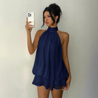 Elegant Slim Fit Sexy Backless Halter Waist Tight Jumpsuit Women