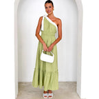 Women's Lace up Solid Color Dress