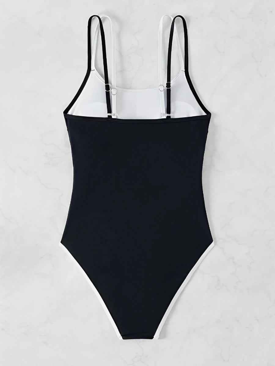 2026 Sexy Strappy Swimsuit One Piece Black Swimwear Female Solid Bathers Bathing Swimming Swim Suit Beachwear