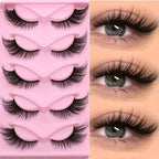 15-pair cat-eye wispy false eyelash set