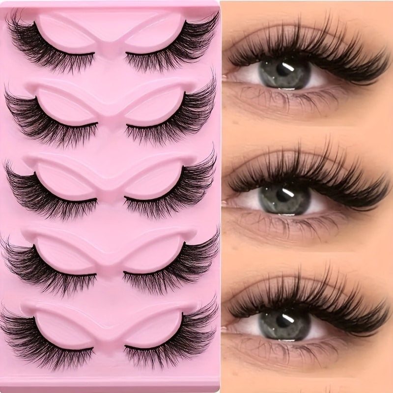 15-pair cat-eye wispy false eyelash set