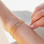 Personalized double-chain name stainless steel bracelet