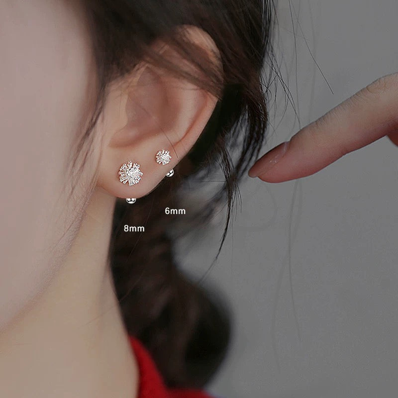 S999 sterling silver dandelion stud earrings