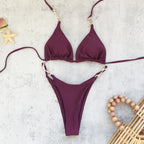 Women's Burgundy Triangle Bikini Set