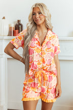Pink Pumpkin Print Pajama Set