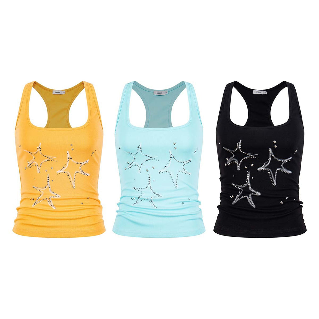 Women's starfish graphic racerback tank top