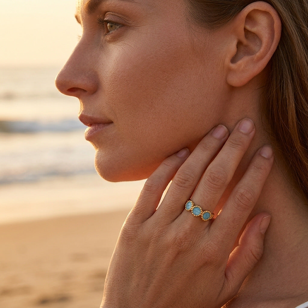 White enamel stainless steel adjustable open ring