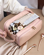 Large waterproof travel makeup organizer bag