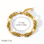 18K gold-color twisted stainless steel chain bracelet