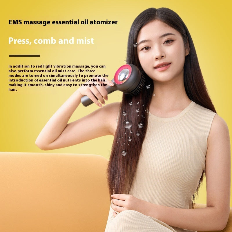 EMS red-light atomizing electric scalp massage comb