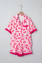 Rose Cherry Bow Short Pajama Set