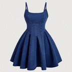 Spaghetti-strap cotton mini dress