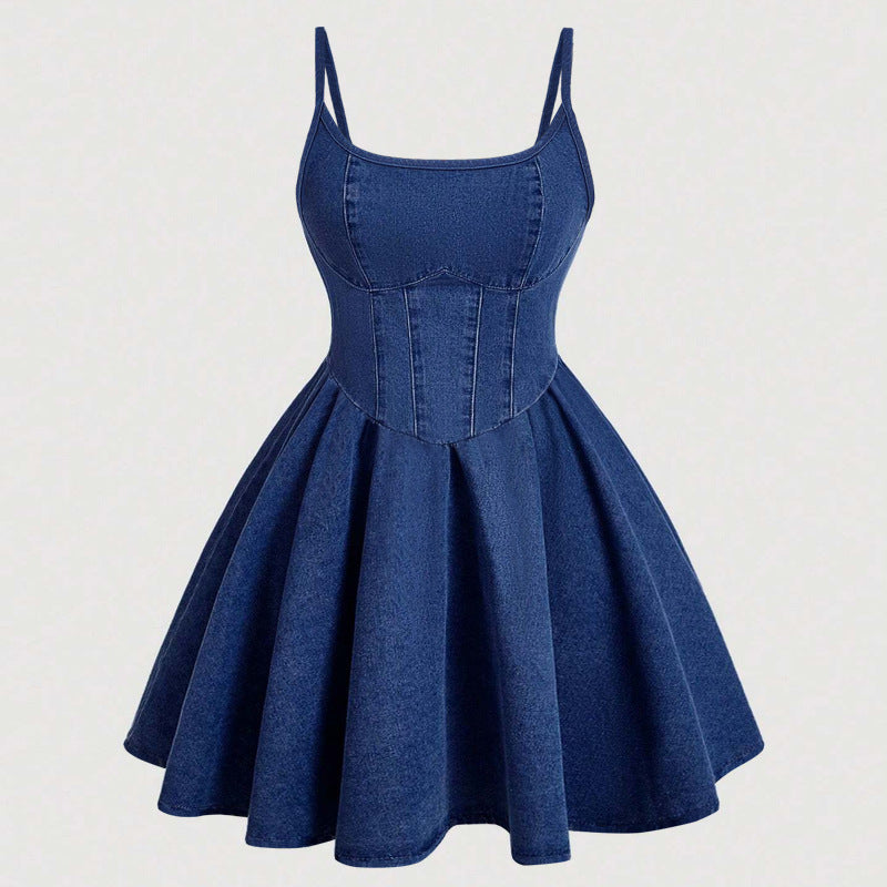 Spaghetti-strap cotton mini dress