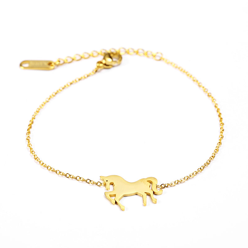 Unicorn charm stainless steel bracelet