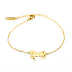 Unicorn charm stainless steel bracelet
