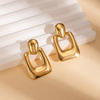 Gold-tone stainless steel statement earrings