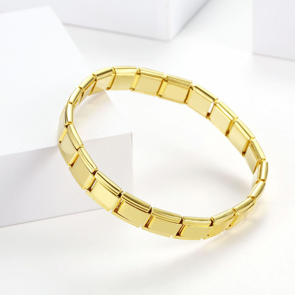 Minimalist geometric stainless steel spring bracelet