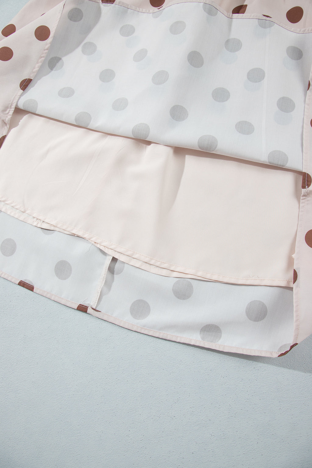 Women's Beige Polka-Dot Ribbed Midi Dress