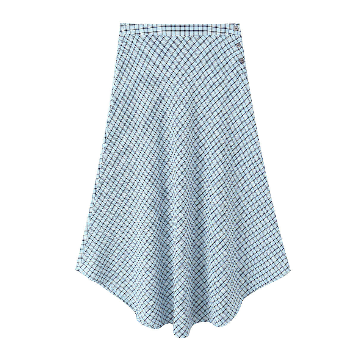Blue plaid A-line skirt