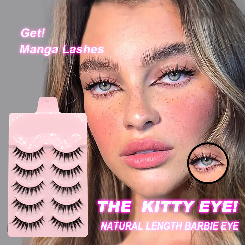 5-pair wispy manga false eyelash set