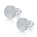 S925 silver moissanite double-halo stud earrings