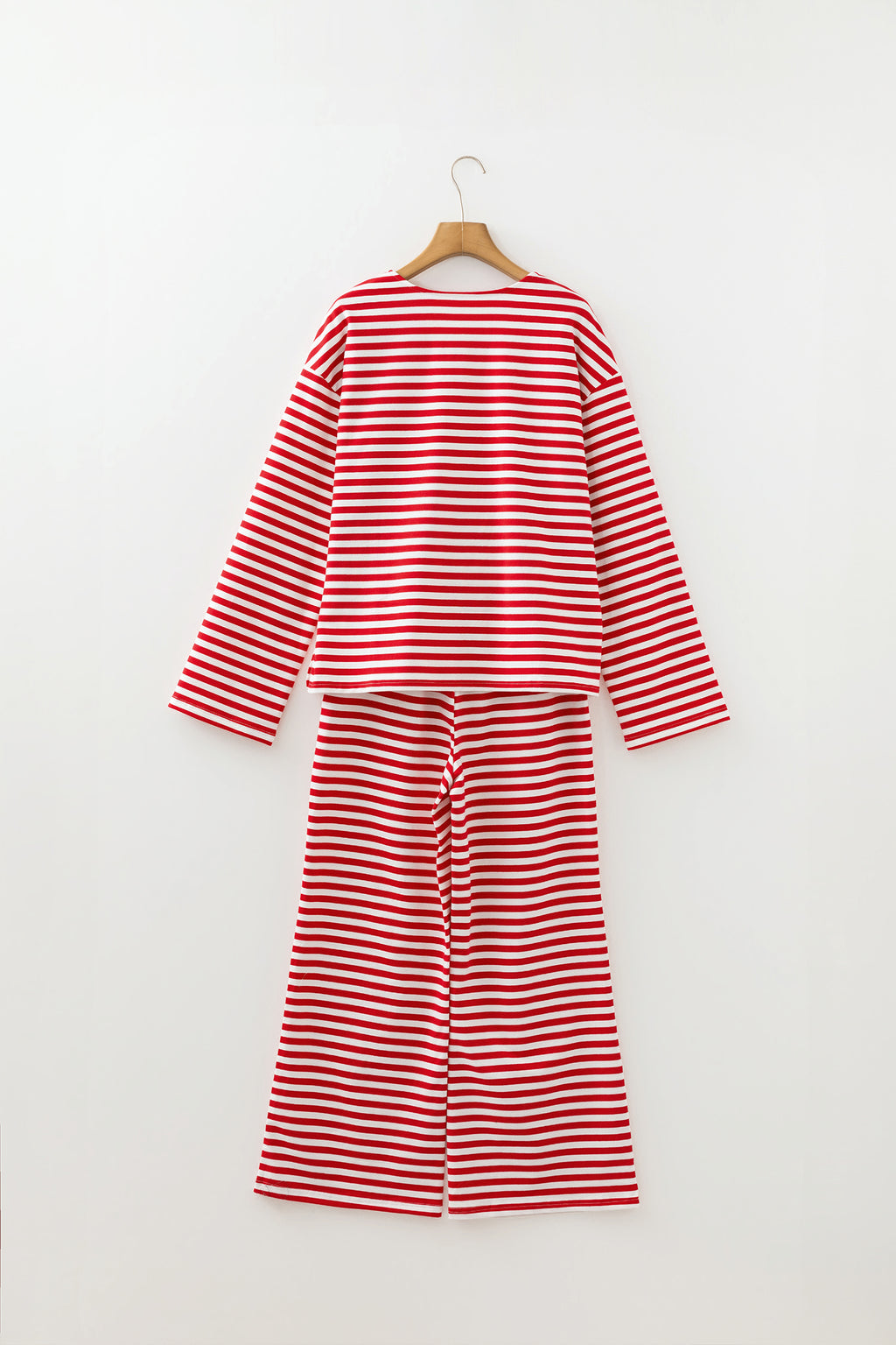 Red Stripe Long-Sleeve Pajama Set