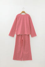 Red Stripe Long-Sleeve Pajama Set
