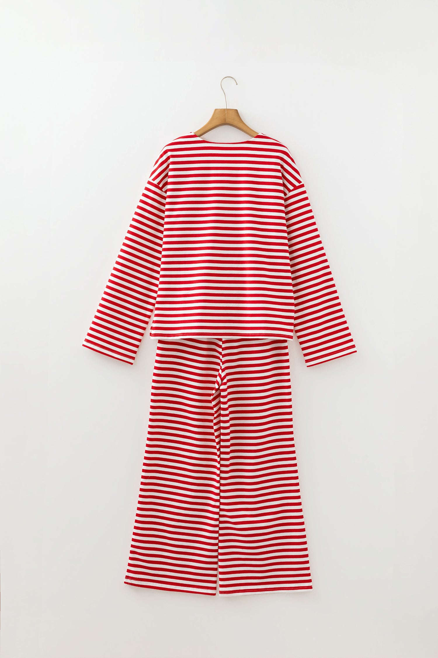 Red Stripe Long-Sleeve Pajama Set