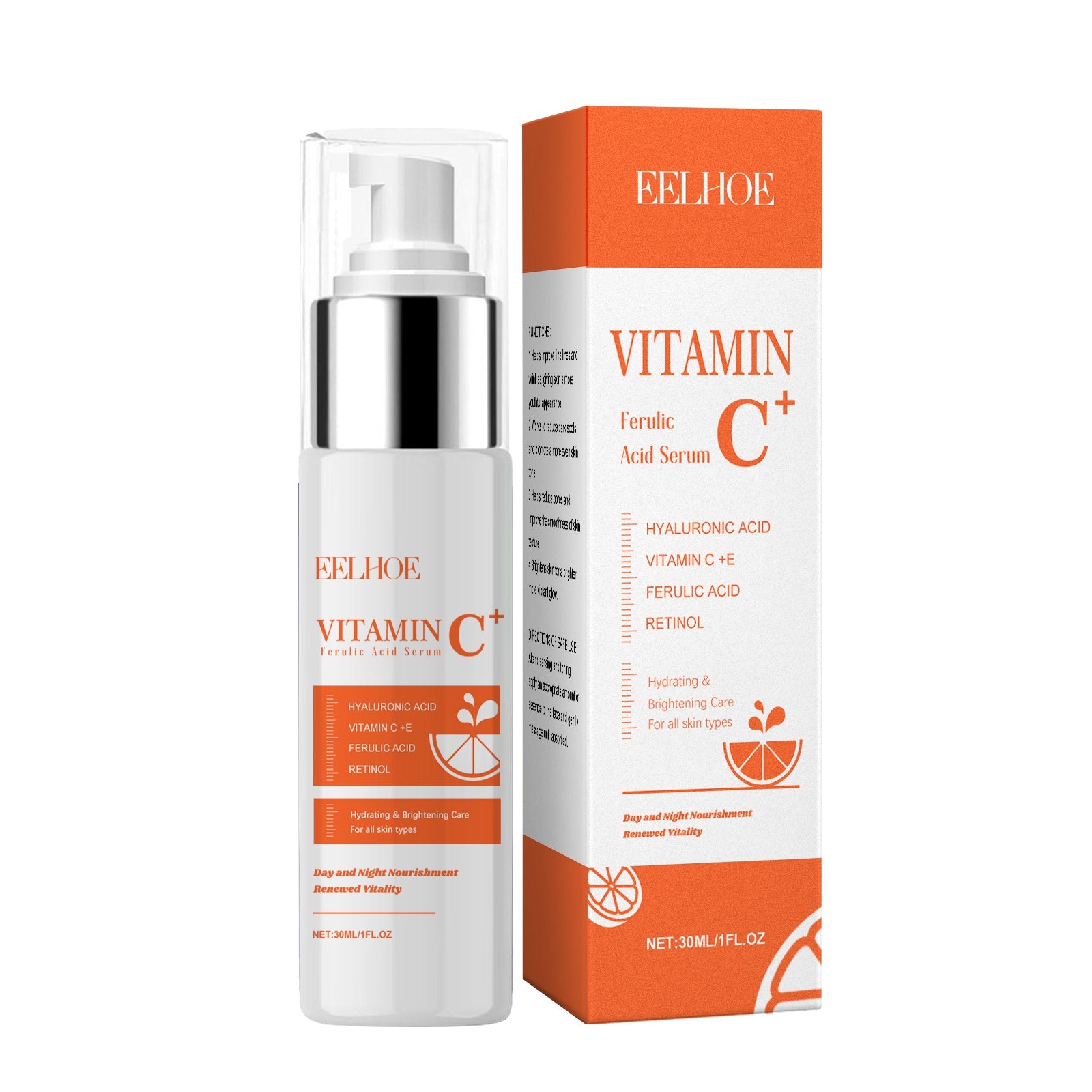 Vitamin C ferulic acid and hyaluronic acid serum