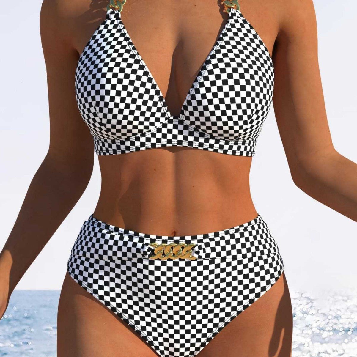 European American two-piece bikini swimsuit set