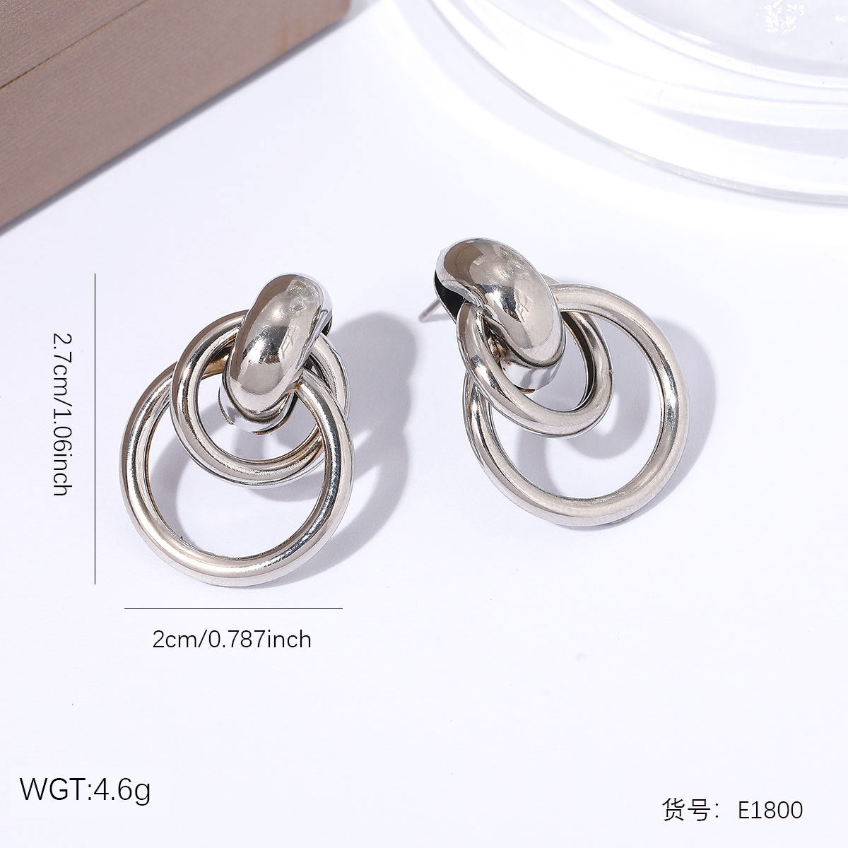 Gold-color minimalist stainless steel earrings