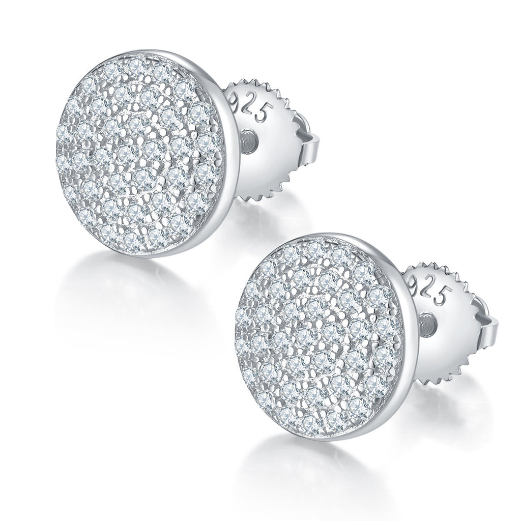S925 silver moissanite pave stud earrings