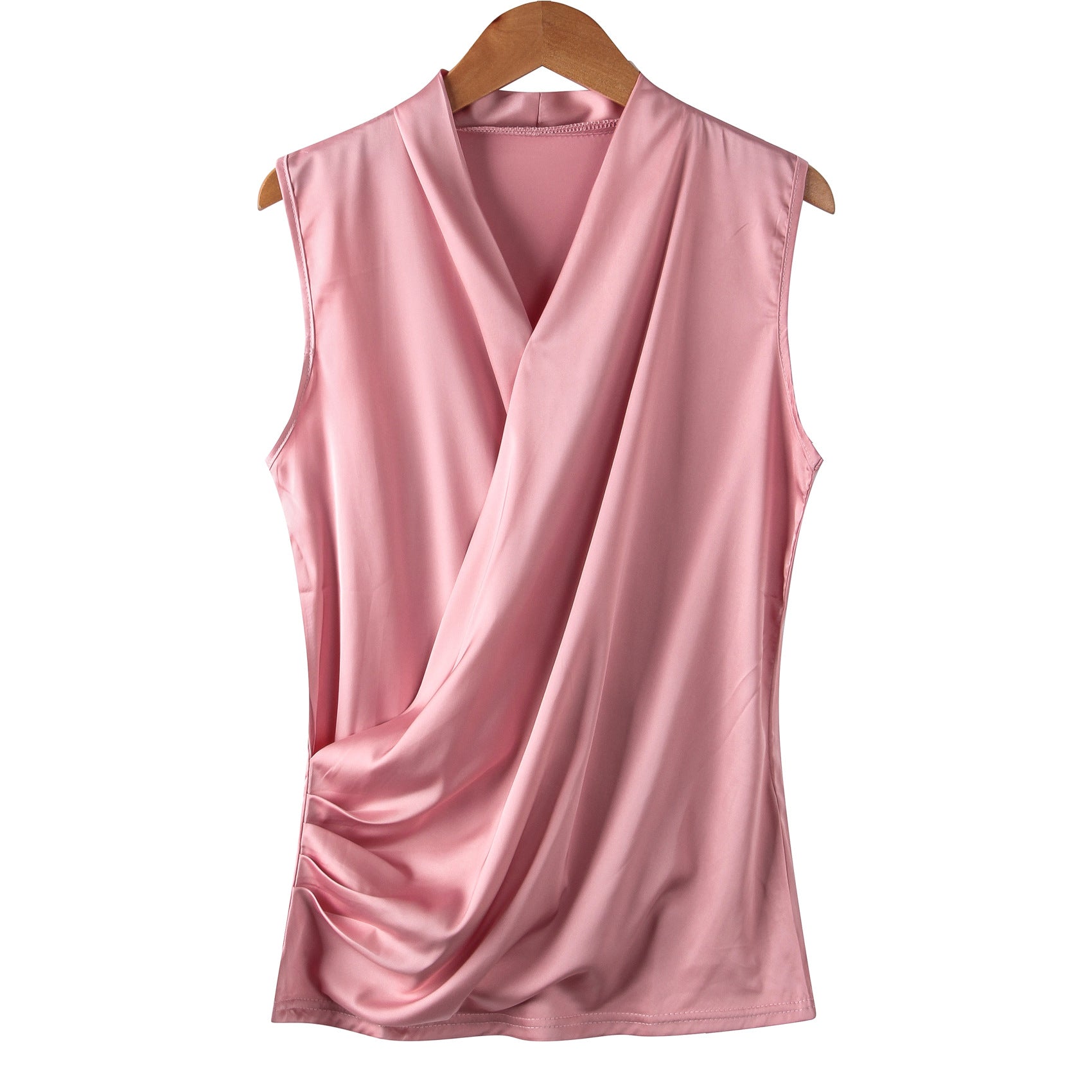 Satin sleeveless V-neck vest top